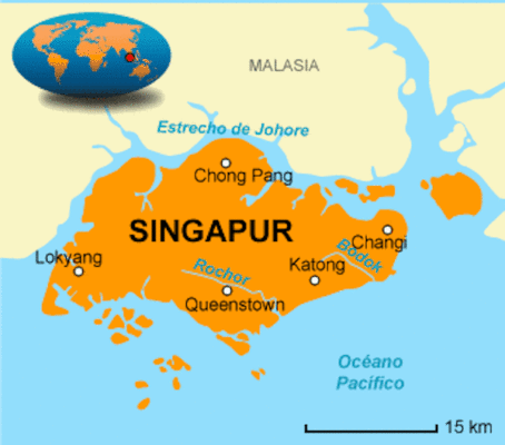 Mapa Singapur - ANDORREANDO POR EL MUNDO