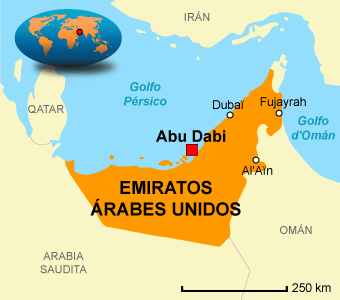 mapa Dubái.