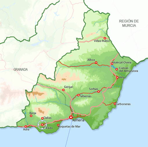 andorreando mapa de provincia Almería