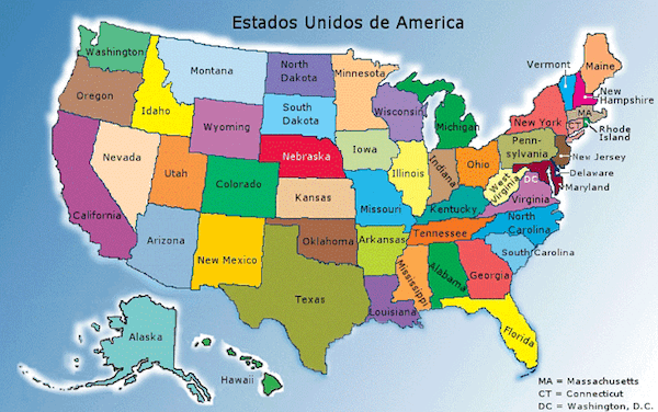 Mapa EE.UU