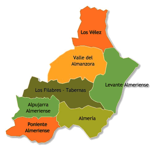 Andorreando Mapa Comarca de los Vélez