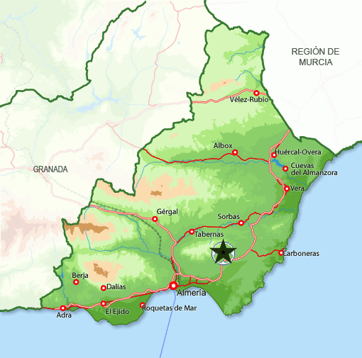Andorreando mapa Níjar Almería