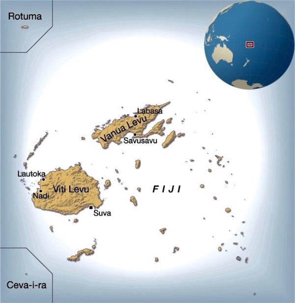 Islas Fiyi Mapa Mundil