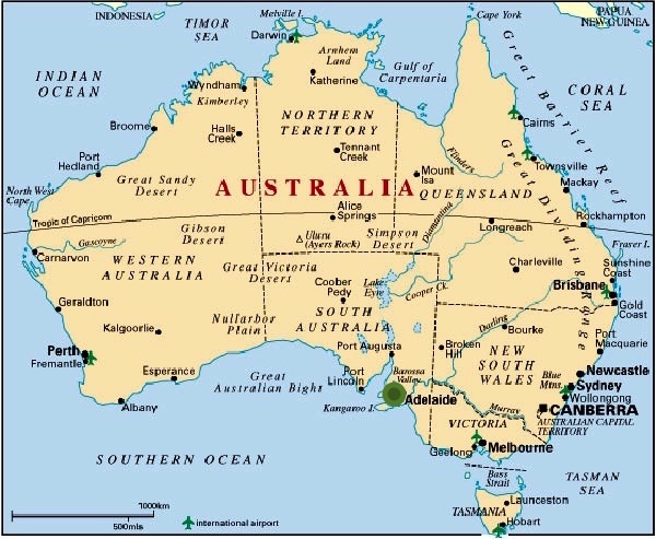 Mapa Adelaida Australia