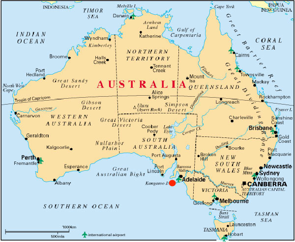 Mapa Australia,