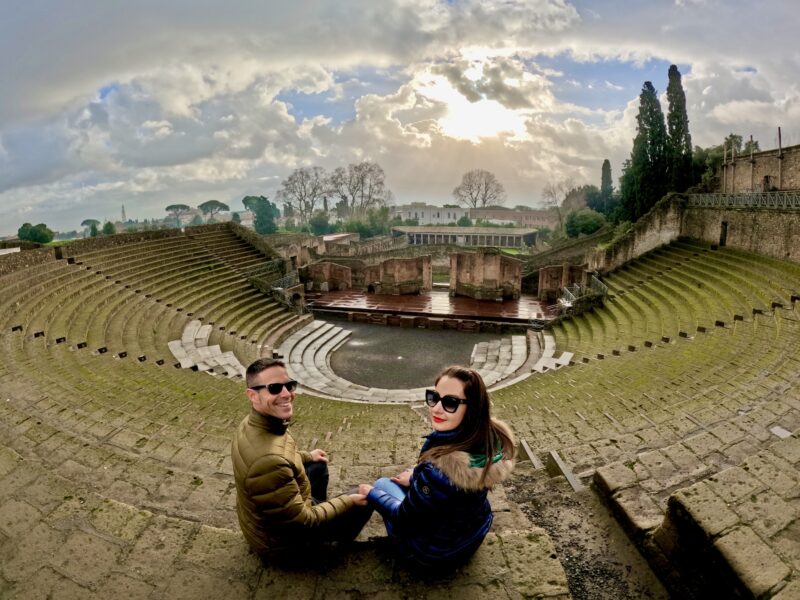 El Teatro Grande, Parque Arqueológico de Pompeya, Italia.